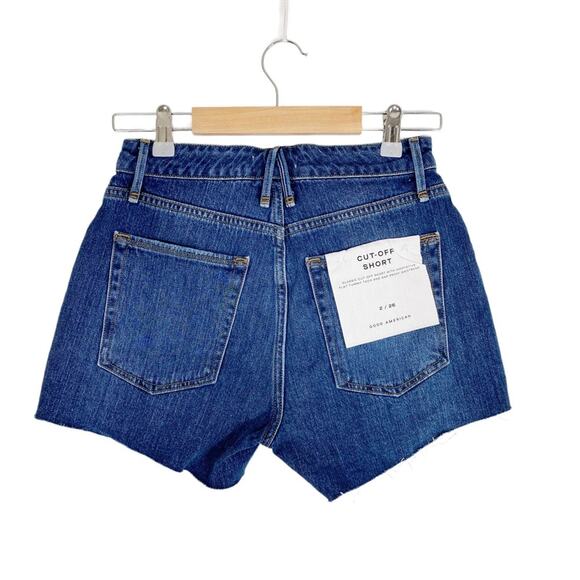 GOOD AMERICAN Cut Off Flat Tummy Tech Raw Hem Shorts - Picture 6 of 11